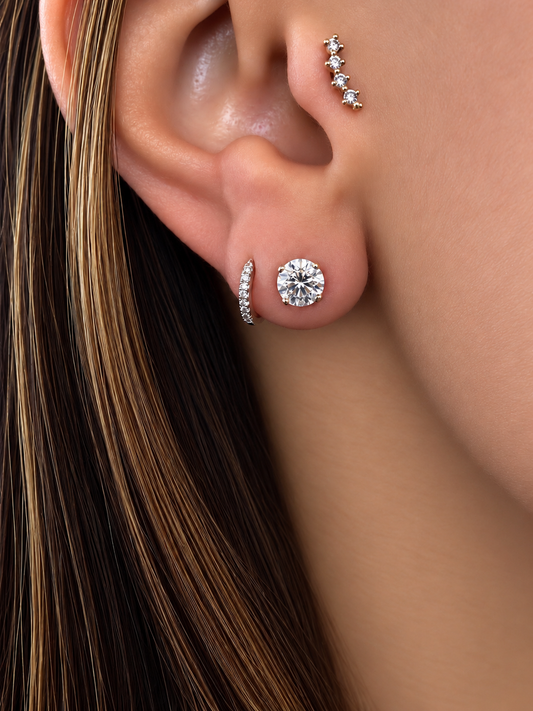 14k Yellow Gold Lab Grown Round Diamond Stud Earrings 1.00ctw