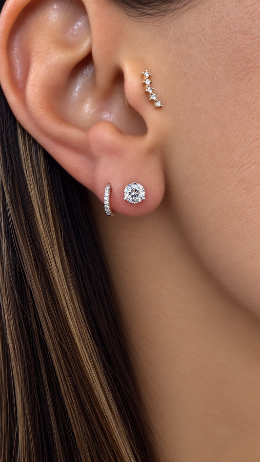 14k White Gold Lab Grown Round Diamond Stud Earrings .50ctw
