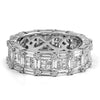 18k White Gold Multishape Diamond Eternity Band 3.10ctw