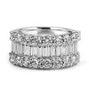 18k White Gold Round & Baguette Diamond Band 2.50ctw