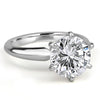 14k White Gold 3.50ct Lab Grown Round Diamond Solitaire Engagement Ring