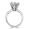 14k White Gold 3.50ct Lab Grown Round Diamond Solitaire Engagement Ring