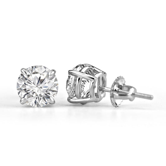 14k White Gold 1.60ctw Lab Grown Round Diamond Stud Earrings