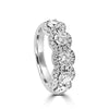 18k White Gold 5-Stone Round Diamond Halo Band 1.75ct