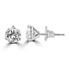 14k White Gold Lab Grown Round Diamond Stud Earrings 1.20ctw