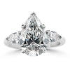 18k White Gold 4.30ctw Three Stone Lab Grown Pear Diamond Engagement Ring