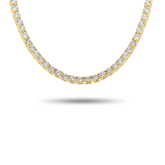 14k Yellow Gold 4.62ctw Lab Grown Diamond Tennis Necklace