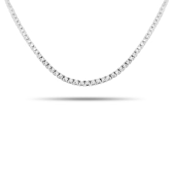 14k White Gold Round Diamond Lab Grown Tennis Necklace 3.50ct