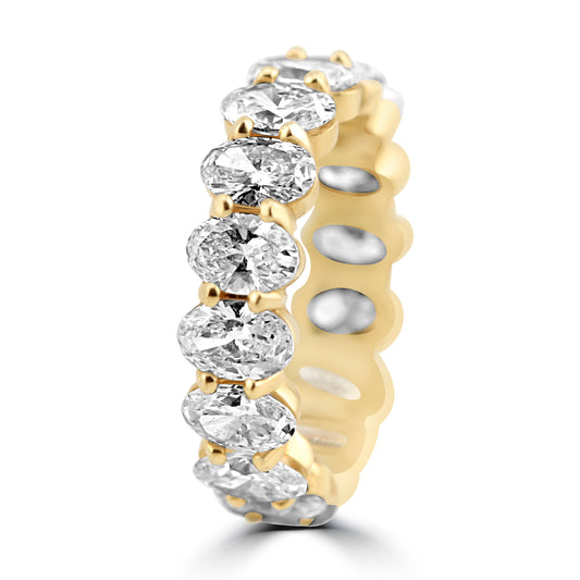 14k Yellow Gold Oval Lab Grown Diamond Eternity Band 5.75ctw