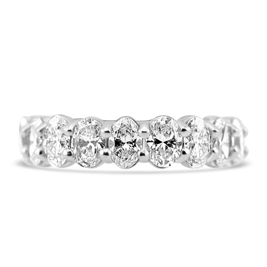 14k White Gold Oval Lab Grown Diamond Eternity Band 4.50ctw