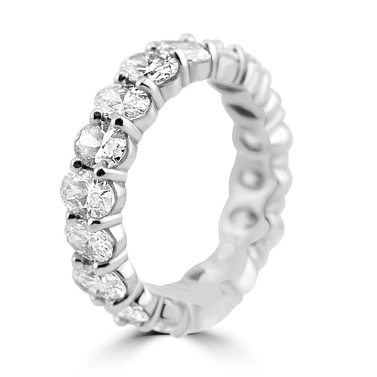 14k White Gold Oval Lab Grown Diamond Eternity Band 4.50ctw