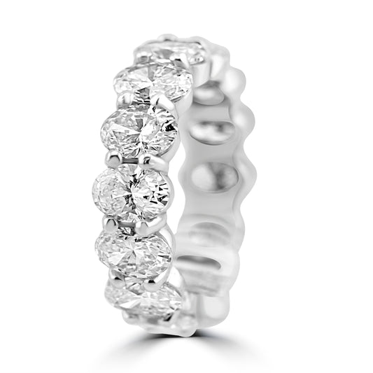 18k White Gold Oval Lab Grown Diamond Eternity Band 7.50ctw