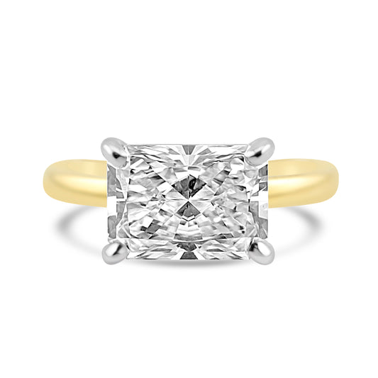 14k Yellow Gold 2.80ct Lab Grown Radiant Diamond Solitaire Engagement Ring