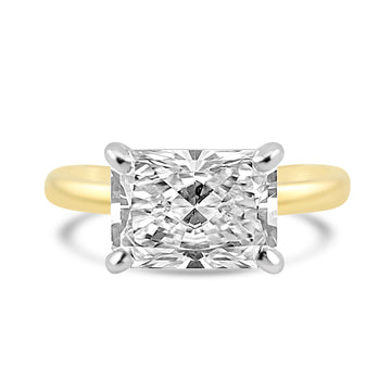 14k Yellow Gold 2.80ct Lab Grown Radiant Diamond Solitaire Engagement Ring