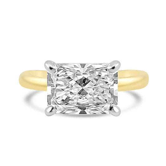 14k Yellow Gold 2.80ct Lab Grown Radiant Diamond Solitaire Engagement Ring