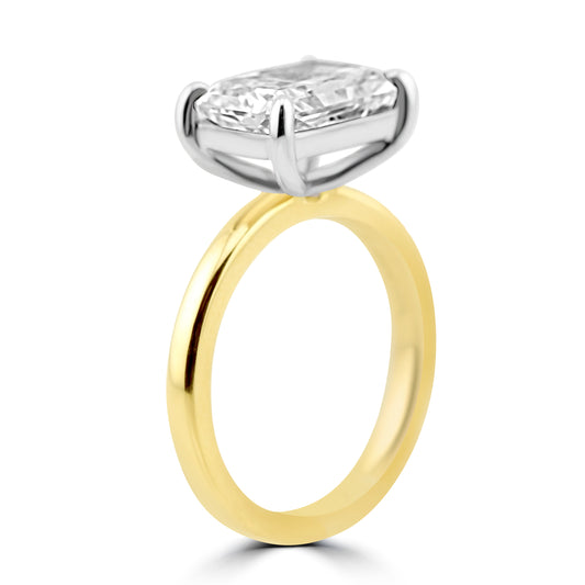 14k Yellow Gold 2.80ct Lab Grown Radiant Diamond Solitaire Engagement Ring