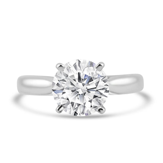 14k White Gold 2.50ct Lab Grown Round Diamond Solitaire Engagement Ring