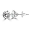 14k White Gold Lab Grown Round Diamond Stud Earrings 3.00ctw