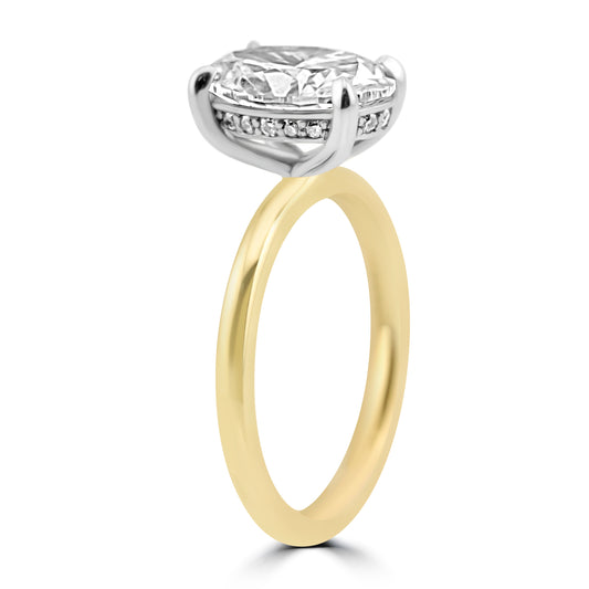 14k Yellow Gold 2.60ct Lab Grown Oval Diamond Solitaire Engagement Ring