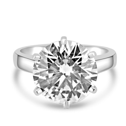 14k White Gold 5.98ct Round Diamond Solitaire Engagement Ring