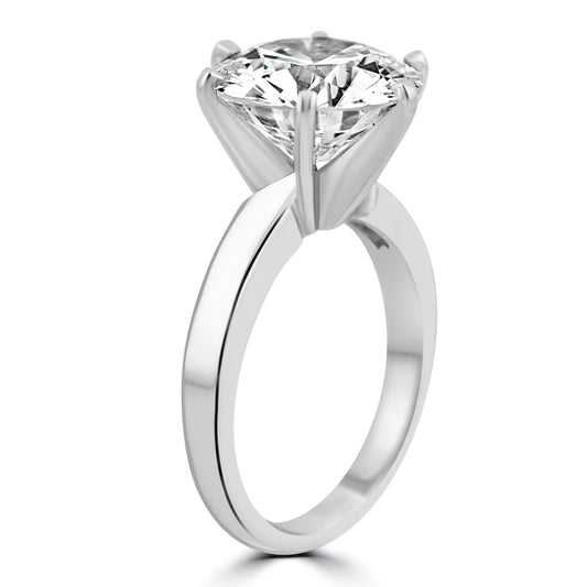 14k White Gold 5.98ct Round Diamond Solitaire Engagement Ring