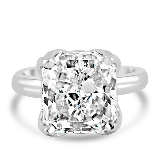 Platinum 6.68ct Square Radiant Diamond Solitaire Engagement Ring