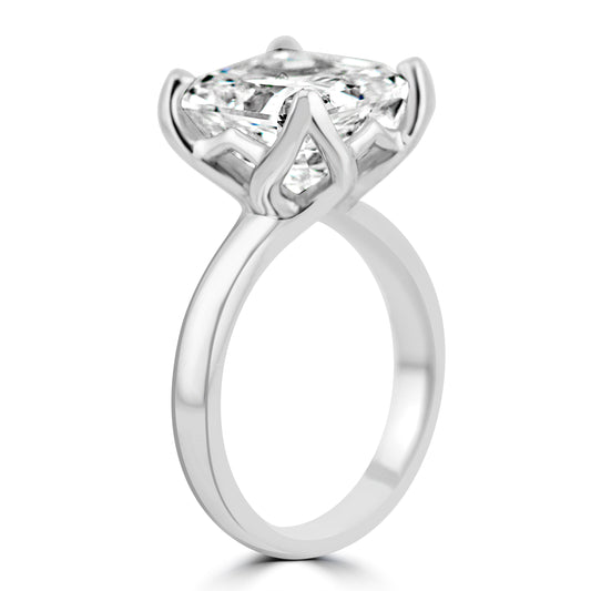 Platinum 6.68ct Square Radiant Diamond Solitaire Engagement Ring