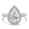 18k White Gold 2.27ct Pear Diamond Halo Engagement Ring