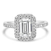 Platinum 1.61ct Emerald Diamond Halo Engagement Ring