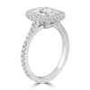 Platinum 1.61ct Emerald Diamond Halo Engagement Ring