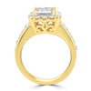 18k Yellow Gold 1.92ct Princess Diamond Halo Engagement Ring