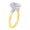 14k Yellow Gold 2.50ctw Three Stone Lab Grown Oval Diamond Engagement Ring