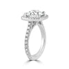 14k White Gold 3.00ct Lab Grown Round Diamond Halo Engagement Ring