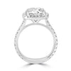 14k White Gold 3.00ct Lab Grown Round Diamond Halo Engagement Ring