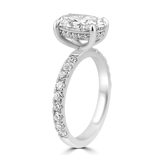 14k White Gold 1.70ct Oval Diamond Solitaire Engagement Ring