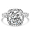 14k White Gold 3.00ct Lab Grown Round Diamond Halo Engagement Ring