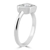 14k White Gold 1.50ct Lab Grown Radiant Diamond Bezel Engagement Ring
