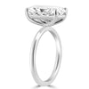 14k White Gold 4.00ct Lab Grown Elongated Radiant Diamond Solitaire Engagement Ring