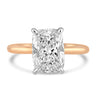 14k Rose Gold 3.00ct Lab Grown Elongated Cushion Diamond Solitaire Engagement Ring