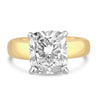 18k Yellow Gold 3.50ct Lab Grown Elongated Cushion Diamond Solitaire Engagement Ring