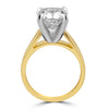 18k Yellow Gold 3.50ct Lab Grown Elongated Cushion Diamond Solitaire Engagement Ring