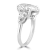 14k White Gold 6.00ctw Three Stone Lab Grown Oval and Pear Diamond Engagement Ring