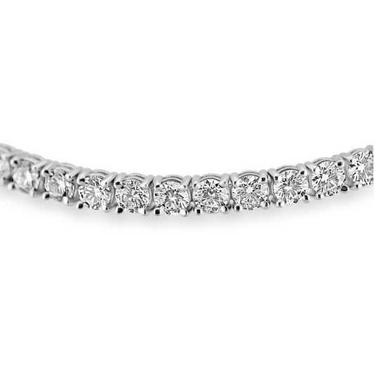 14k White Gold Round Diamond Lab Grown Tennis Bracelet 9.70ctw