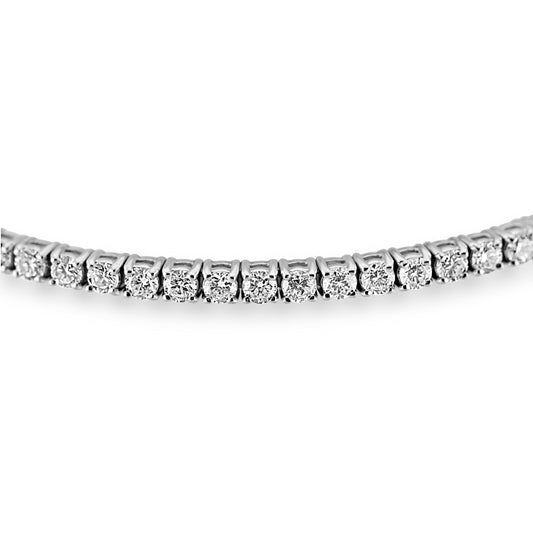 14k White Gold Round Diamond Lab Grown Tennis Bracelet 3.00ctw