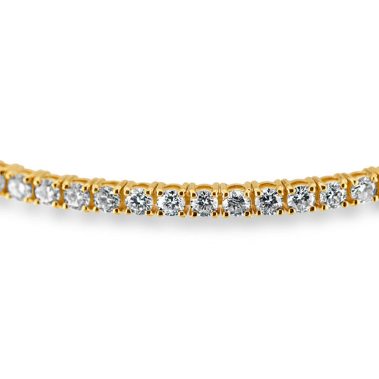 14k Yellow Gold Round Diamond Lab Grown Tennis Bracelet 4.00ctw