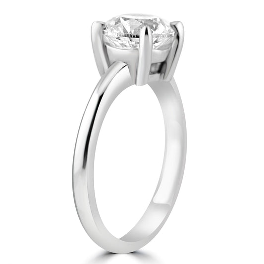 18k White Gold 1.00ct Round Diamond Solitaire Engagement Ring