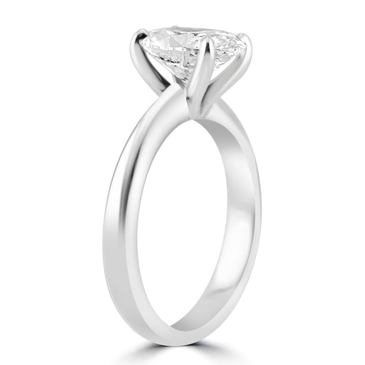 14k White Gold 1.60ct Oval Diamond Solitaire Engagement Ring