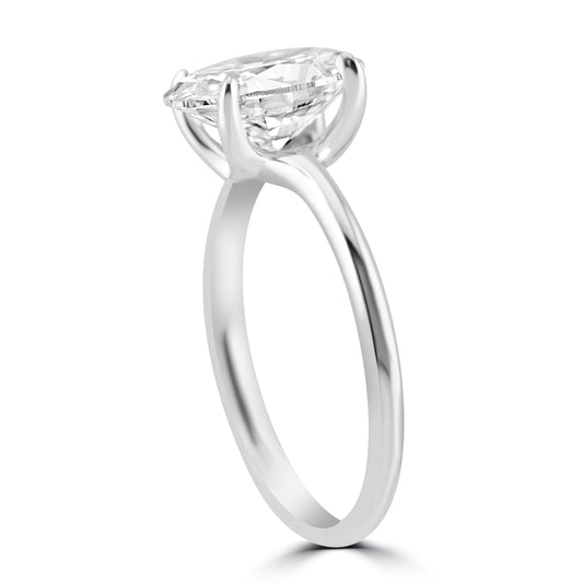 14k White Gold 2.00ct Oval Diamond Solitaire Engagement Ring