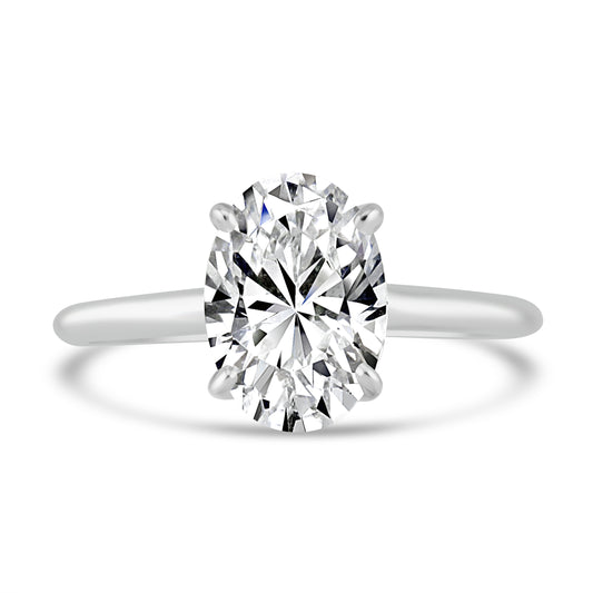 14k White Gold 2.00ct Oval Diamond Solitaire Engagement Ring