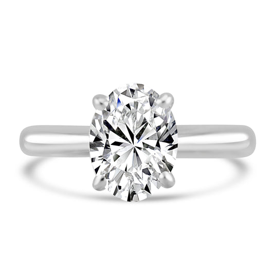 14k White Gold 1.60ct Oval Diamond Solitaire Engagement Ring